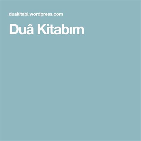 Duâ Kitabım. 