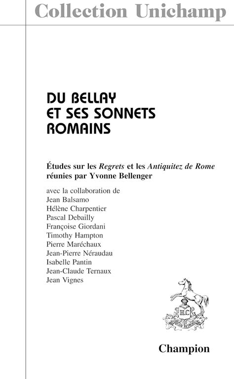 Du bellay et ses sonnets romains : études sur les regrets et les antiquitez de rome. - Singer touch and sew 756 manual.