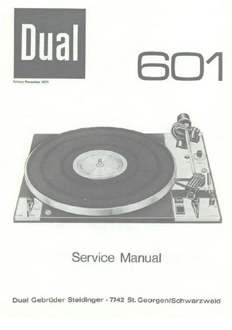 Dual 601 turntable owner service manual. - Ibm selectric ii typewriter service manual.