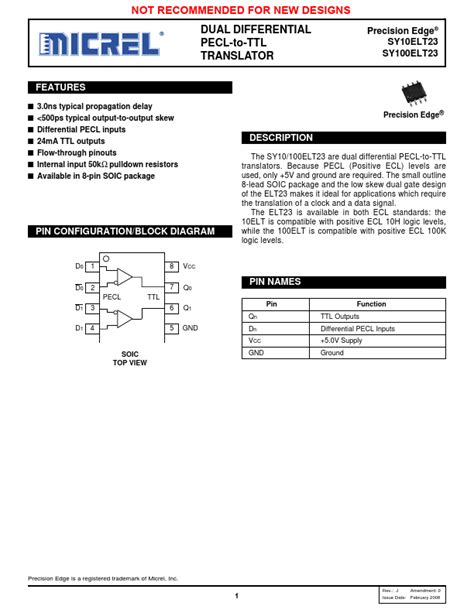 Dual TTL-to-Differential PECL Translator - Microchip Technology