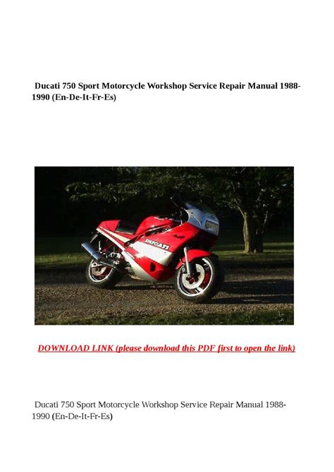 Ducati 750 sport service repair workshop manual. - Daihatsu charade g11 1987 factory service repair manual.