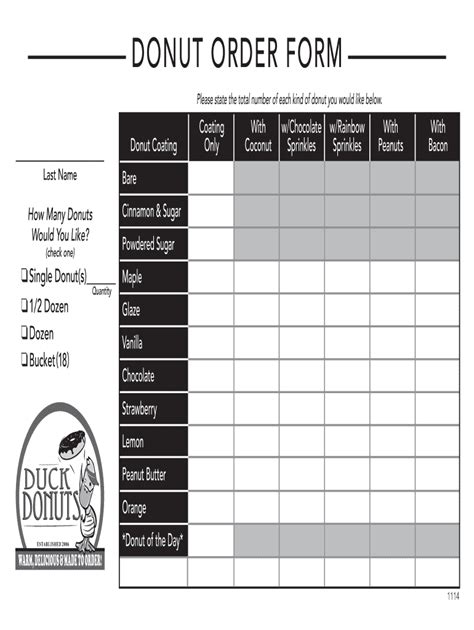 Duck Donuts Order Form Fill Out and Sign Printable PDF Template signNow