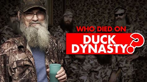 Duck dynasty died. Nov 24, 2020 · Jase is Kay Robertson and Phil Robertson, aka The Duck Commander's son. He appears as himself in Duck Dynasty, and his role in the family-run enterprise involves the production of Duck Calls. He works in the call room with his brother Jep and Uncle Si, alongside Godwin and Martin who are employees of the business. 