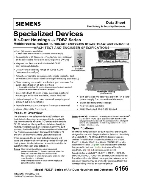 Duct Base Fdbz492 Series PDF Duct (Flow) Relay - Scribd