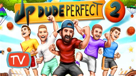 That’s how dude perfect was born. Now bringing you interactive games to play at home! INCLUDES: 40 Dude Cards, 6 Panda Cards, 9 Action Cards, 11 Roll Cards, 2 Dice, 5 Dude Characters, 4 Footballs, 4 Basketballs, 4 Golf Balls, 2 Flickers, 1 Golf Flag, 1 Spinner, 20 Golden Boys, 1 Game Board & Turntable w/ Basketball Hoop/Field Goal.. 
