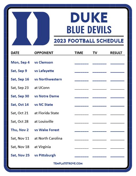 Duke Football Tickets See the 2024 Blue Devils Schedule!