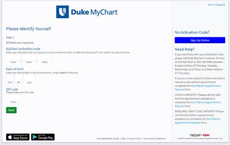 If you need assistance with logging into MyChart, please contact Duke Customer Service at 919-620-4555 or 800-782-6945 between 8:00am-5:00pm ET Monday, Tuesday, Wednesday and Friday or 8:00am-4:00pm ET Thursday.