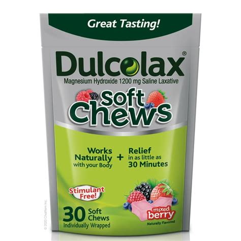 Dulcolax Soft Chews Saline Laxative Mixed Berry (30ct) Gentle ...