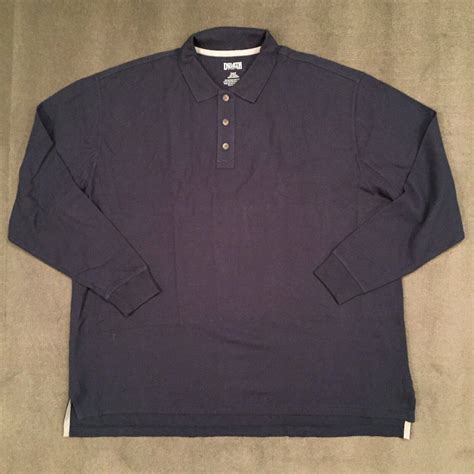 Duluth Trading Co Polo Shirt Mens Large Long Sleeve Navy Blue …