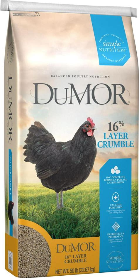 DuMOR 16% Layer Crumble Poultry Feed. Add. $45.69. current price $45.69. DuMOR 16% Layer Crumble Poultry Feed. Available for 3+ day shipping 3+ day shipping. Related pages. Medicate Chicken Feed; Wood Duck Food; Manna Pro Bite Sized Nuggets; Manna Pro Duck Starter; Poultry Food; Brower Livestock Feed; Chicken Feed;. 