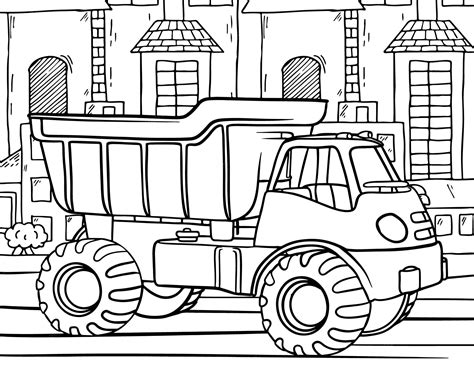 Dump Truck Pictures For Kids Coloring Home