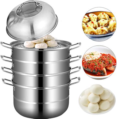 Dumpling steamer. Salter 3-Tier Food Steamer - 7.5L Stainless Steel Multi-Cooker for Meat, Dumpling & Vegetable, Energy Efficient, 60 Minute Timer, 3 Removable Cooking Bowls & Rice Bowl, Compact Storage, 500W. 6,286. 3K+ bought in past month. £2494. 