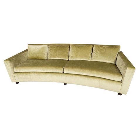 Dunbar Curved Sofa by Edward Wormley in Velvet - 1stdibs.com