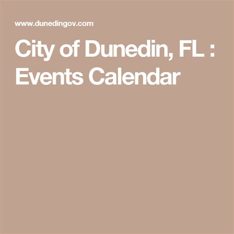 Dunedin Calendar Of Events