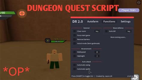 Installation guide: Copy the script from the button below. Run any Injector (We recommend KRNL Injector) Install it, insert the script and click execute Enjoy it) Get script November 3, 2021 Tags: dungeon quest script, roblox scripts Functions: Kill All, Autofarm Dungeons. 