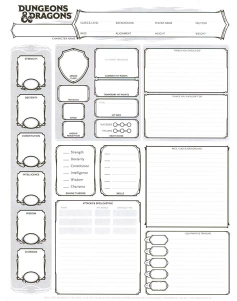 Dungeons and dragons 5e character sheet. If you’re a Dungeons & Dragons (D&D) enthusiast, you know that a character sheet is an essential tool for keeping track of your character’s abilities, skills, and progress througho... 