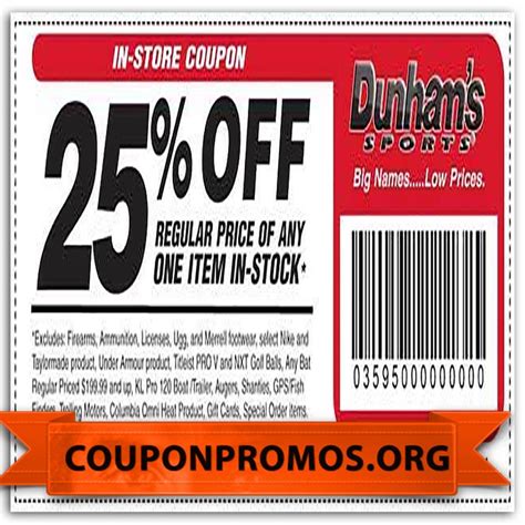 Dunhams Coupons Printable | Enjoy the Latest Coupons and Offers With Dunhams Sports. Expires: Oct 16, 2023. 4 used. Click to Save. See Details. Pick up a great deal with Dunhams Sports and deals, where you can claim an amazing discount at the checkout. Find everything you need, all in one place at Dunhams Sports.