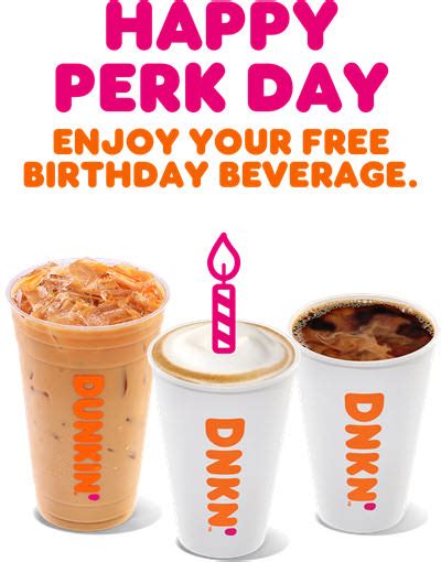 Dunkin free birthday drink. December 19: Free hot drinks December 20: Free Wake-Up Wrap® (up to $5) December 21: Free iced drinks + frozen drink (up to $5) December 22: All drinks free (up to $5) December 23: $5 off $15 ... 