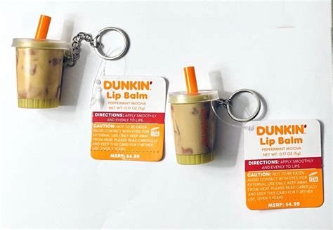 Dunkin keychain lip balm. 4 Pcs Lipstick Holder Keychain PU Leather Chapstick Case Keychain Lip Balm Organizer Holder Lip Gloss Keychain Holder Portable Sleeve Lipstick Travel Storage Case for Women (Pink+Blue+Gray+White) 4.1 out of 5 stars. 9. 50+ bought in past month. $9.99 $ 9. 99 ($2.50 $2.50 /Count) 