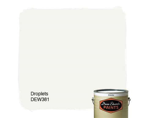 Dunn edwards droplets. Dunn Edwards droplets come in a variety of colors, from crisp whites to vibrant blues, greens, greys, and reds. Droplets are a range of small 1-3 inch paint samples that are perfect for testing or sampling small projects or adding a dash of color to a room. All Dunn Edwards paints come in any of the company's 1,728 colors, though droplets are ... 