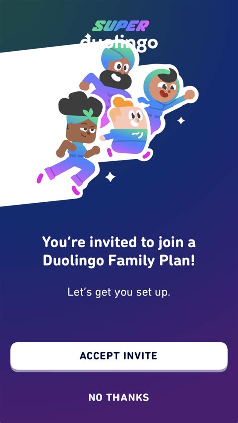 Duolingo family plan. On the Duolingo app (iOS or Android): Open the Duolingo app. Sign in to your Duolingo account. Tap the gem icon at the top of the screen to go to the Shop. Tap “Get Super”. Select your plan and confirm. On your web browser (desktop): Sign in to your Duolingo account via web browser. Click “ Shop ” in the side navigation. 