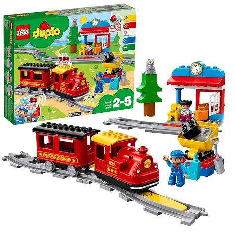  LEGO® DUPLO® Train. All aboard! Your toddler will love to be a LEGO® DUPLO® train driver and load cargo, build bridges, watch out for stop signs at crossings, help passengers safely to their destinations, refuel, and lay new tracks to steer the train through a landscape full of surprises. . 