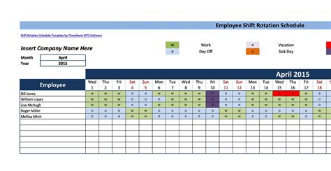 Dupont Work Schedule Template