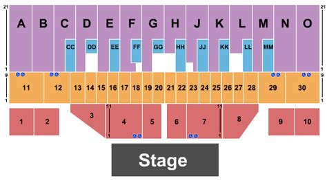Rows 1-14 are in the lower tier of the Grandstand. Rows 15-31 are on the upper level. Most section seats are numbered 1-25. Number 1 is the left-most seat in the section, with seat numbers increasing to the right-most seat in that section. Grandstand Map - Pit Standing. Grandstand Map - Pit Seating.. 