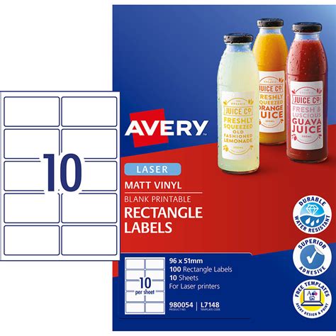 Durable Rectangle Labels 980054 Avery Australia