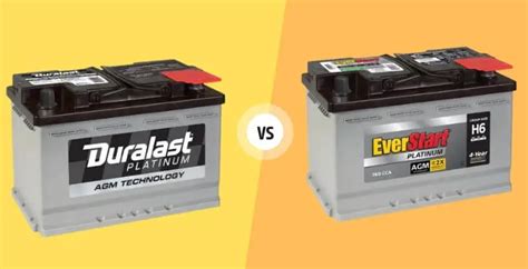Duralast battery vs everstart battery. The best brands of car batteries include ACDelco, DieHard, Optima, Duralast, Kirkland Signature and EverStart, according to CarsDirect. The batteries listed are highly rated and in... 