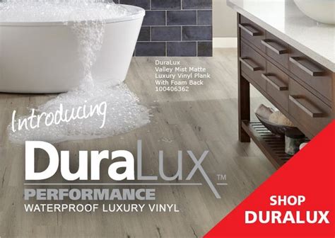 Product Details. Luxury vinyl flooring is 100% waterproof and stands up to most anything life throws its way! 15 x 30in. DuraLux Performance Volkas Marble Rigid Core Luxury Vinyl Tile - Foam Back is a highly durable and waterproof flooring option that is suitable for any room in the house, including basements, sunrooms, and full bathrooms.. 