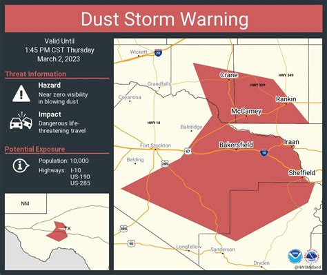 Dust storm warning until 5:45 p.m., travel 'dangerous' near Bennett