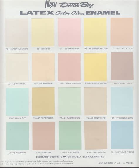 Dutch Boy Paint Samples Color Chart