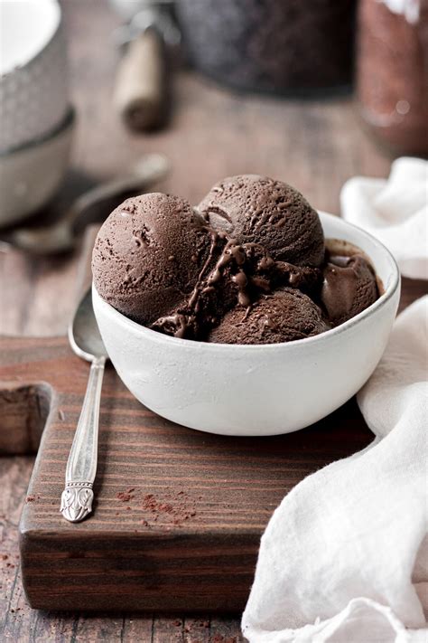 Dutch chocolate ice cream. Stir in cold heavy cream and vanilla. The colder everything is, the better. Churn and Freeze: Pour mixture into the freezer bowl of ice cream maker. Let run for 25-30 minutes, or until mixture is thick, soft, and creamy. Churned ice cream should increase in volume, reaching the top of the machine's freezer bowl. 