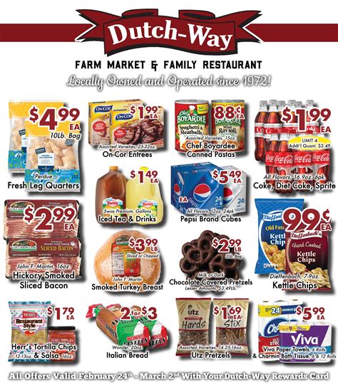 Dutch way weekly ad. Weekly ads are also an effective way to maximize your savings as you can match current coupons and take advantage of upcoming sales on many products. There are 100's of ad circulars below you can preview so you don't miss out on another sale again. You can browse stores such as Target, Kroger, Walgreens, Publix, Aldi, and many more. 