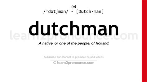 Dutchman Definition & Meaning - Merriam-Webster