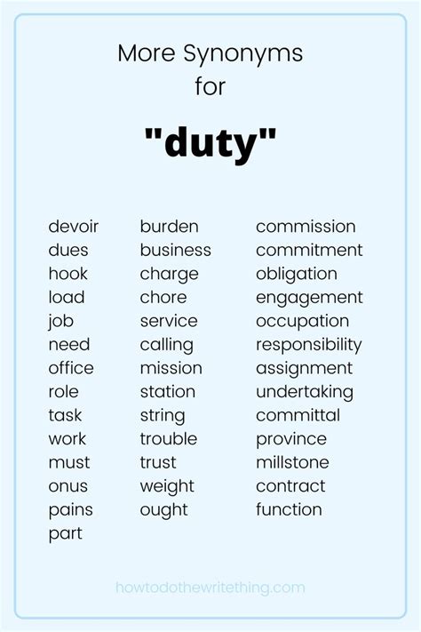 Duty synonyms. Things To Know About Duty synonyms. 