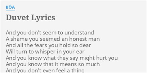 Duvet lyrics. Things To Know About Duvet lyrics. 