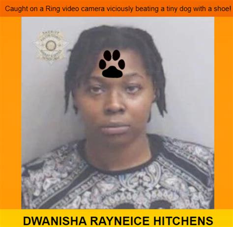 Dwanisha Hitchens, Investigators with the Atlanta Police Department's  Animal Cruelty Unit have arrested Dwanisha Rayniece Hitchens on charges of  cruelty to animals on Feb.