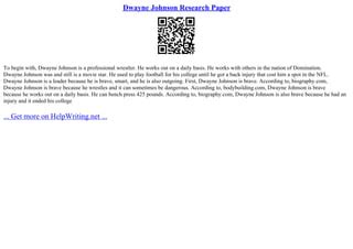 Dwayne johnson research paper - xmpp.3m.com