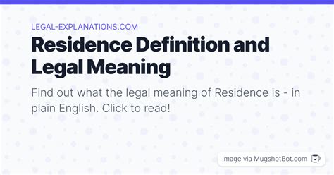 Dwelling or Residence Definition Law Insider