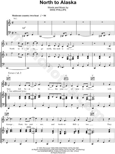 Dwight Yoakam "North To Alaska" Sheet Music in D …