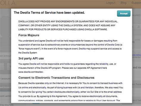 Dwolla Account Terms of Service - Dwolla