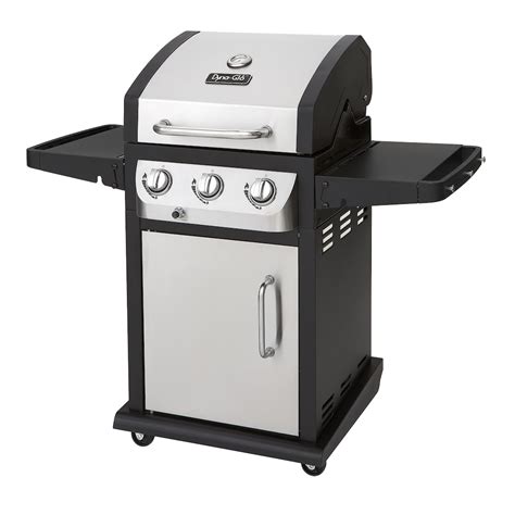 Gather your family and friends with the premier 3 burner propane gas grill from Dyna-Glo. The bbq gas grill design is compact, and the options are limitless with this barbecue grills impressive combination of cooking power, quality construction, and features that simplify your BBQ grilling experience. . 