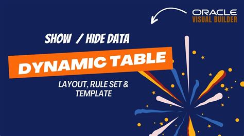 Dynamic Table in Oracle Visual Builder VBCS, show data from REST API
