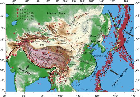 Dynamic analysis of continental meizoseismal region in China