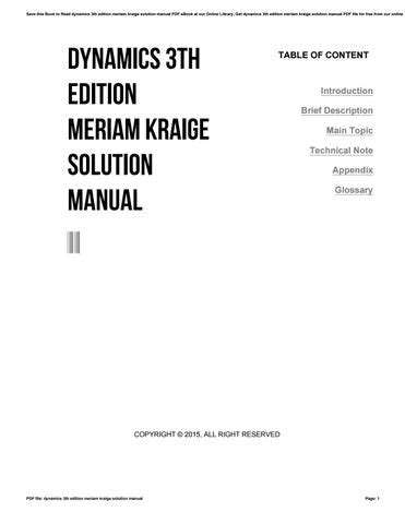 Dynamics 3th edition meriam kraige solution manual. - Lord of the flies chapter 3 reading and study guide answers.