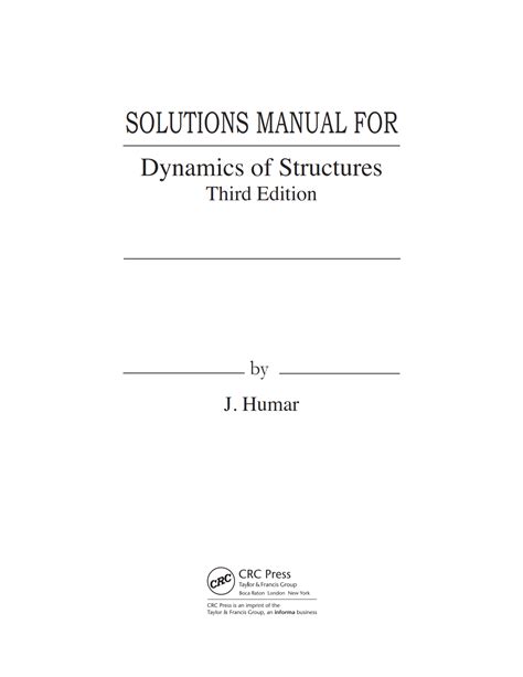 Dynamics of structures humar solution manual. - Developing affordable housing a practical guide for nonprofit organizations.