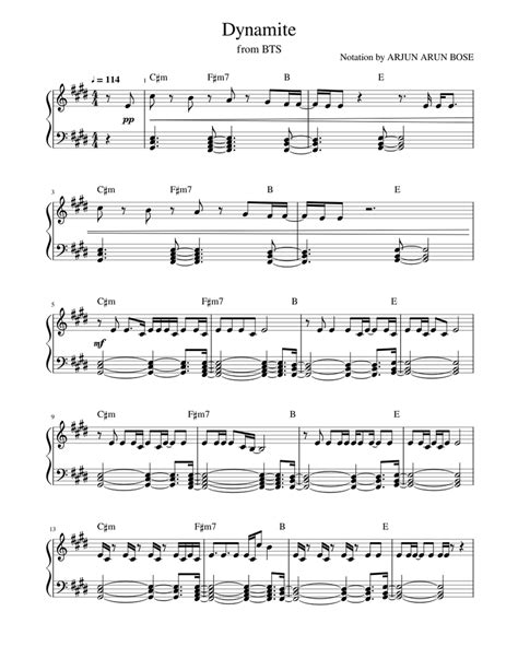 Dynamite Sheet - MyMusicSheet, MMS