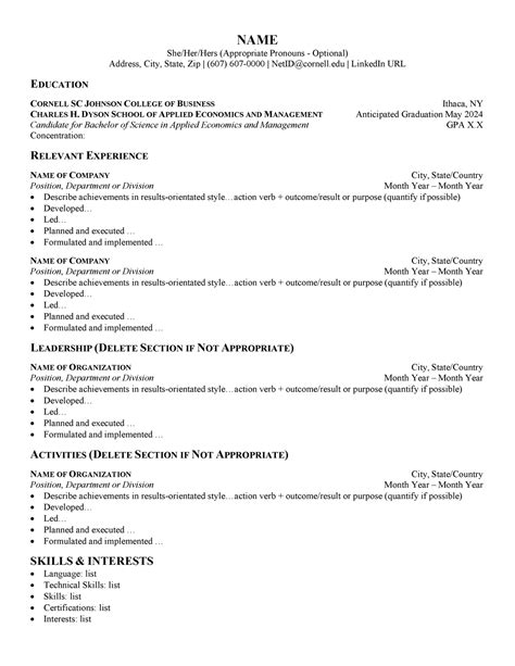 Dyson Resume Template